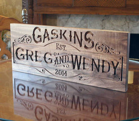 Carved Wood Sign