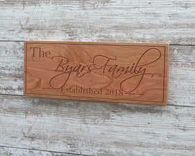 Family Established Wood Sign