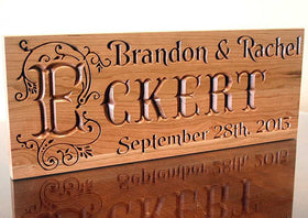 Carved Wood Sign