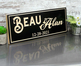 Finely Carved Wooden Sign Display