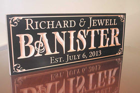 Last Name Wood Sign With Established Date