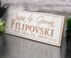 Family Established Wood Sign