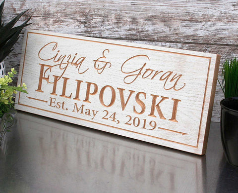 Family Established Wood Sign