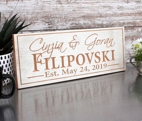 Last Name Wood Sign