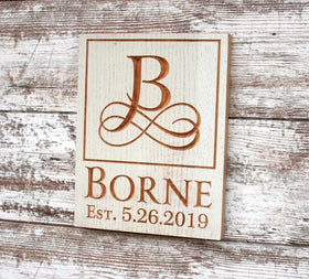 Engraved Initial For Photo