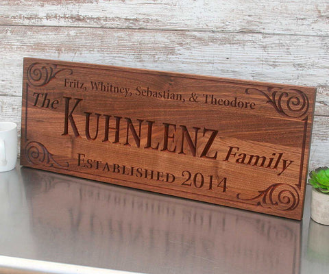 Large Family Name Sign
