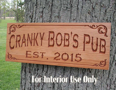 Personalized Custom Wood Bar Sign