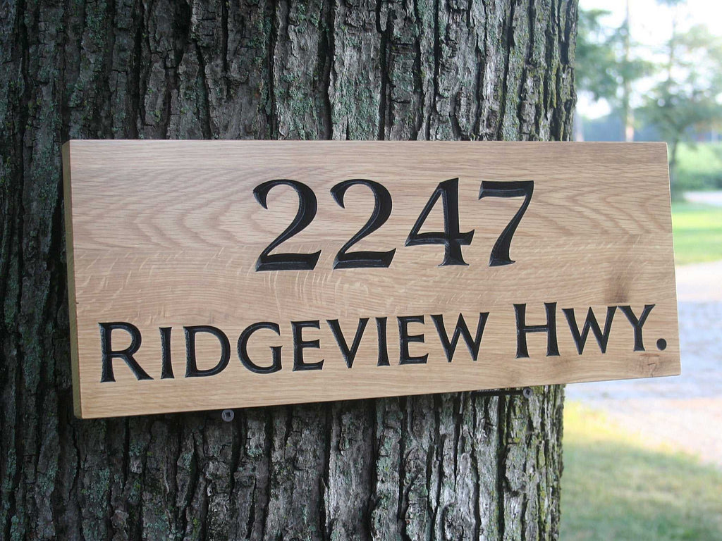 Timber Address Sign Fish-Themed Lodge Decoration