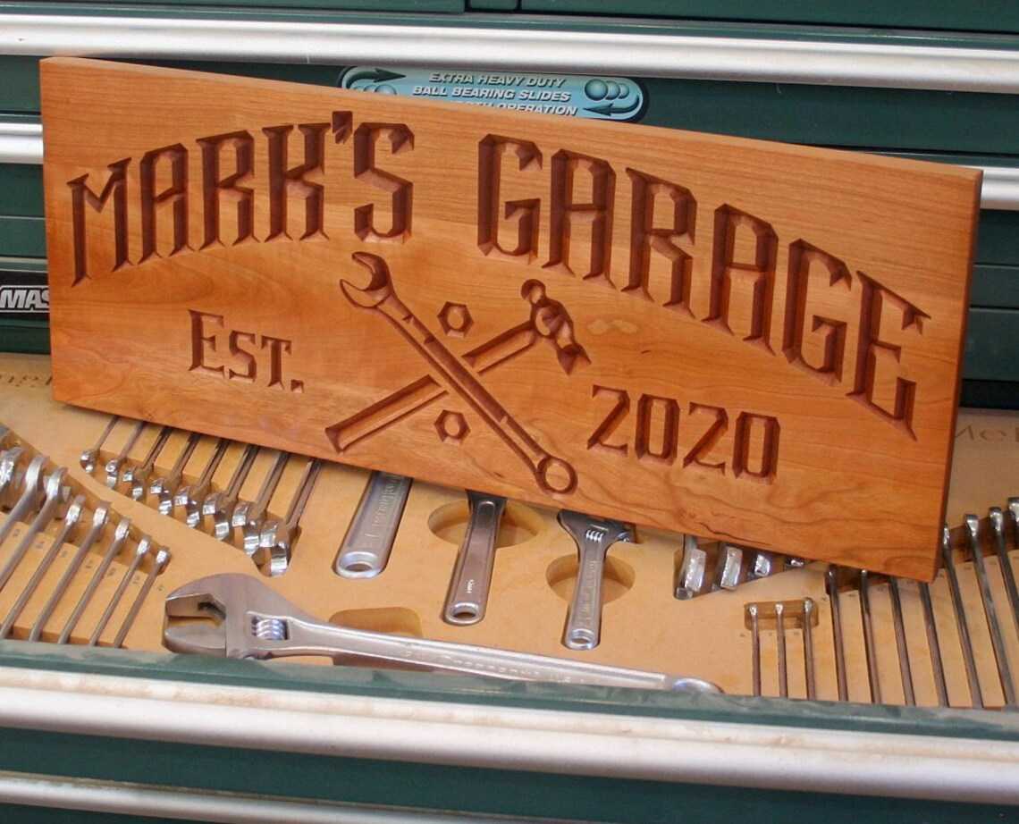 Benchmark Signs Custom-Man-Cave-Signs-with-Crossed-Hammer-and-Wrench-Design-DH-C ...