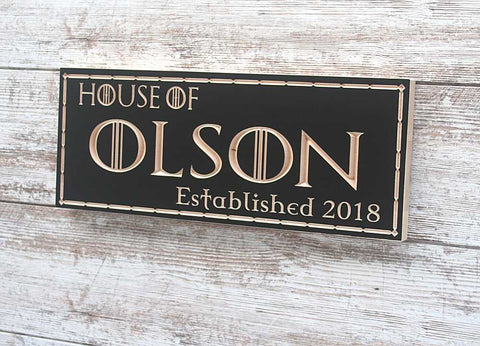 Last Name Wood Sign With Established Date