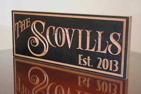 Wooden Family Name Sign