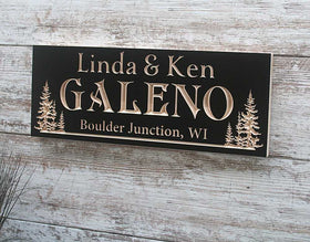 Custom Cabin Sign With Trees