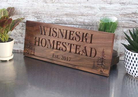 Rustic Cabin Signs With Trees