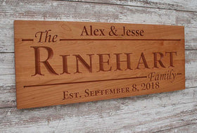 The Family Name Established Date Sign