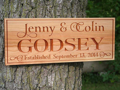 Carved Wood Sign