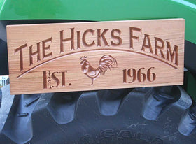 Carved Wood Established Sign - Handcrafted Plaque