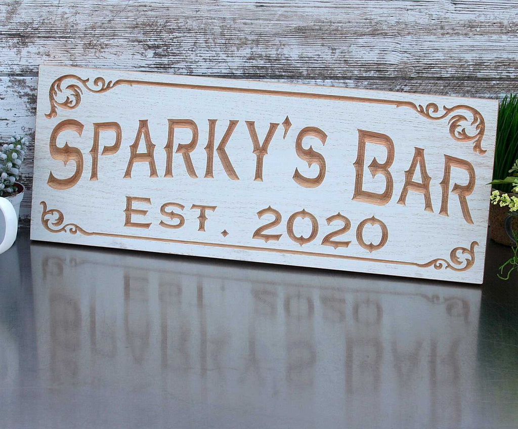 Bar Sign Handmade Rustic Tavern Decor