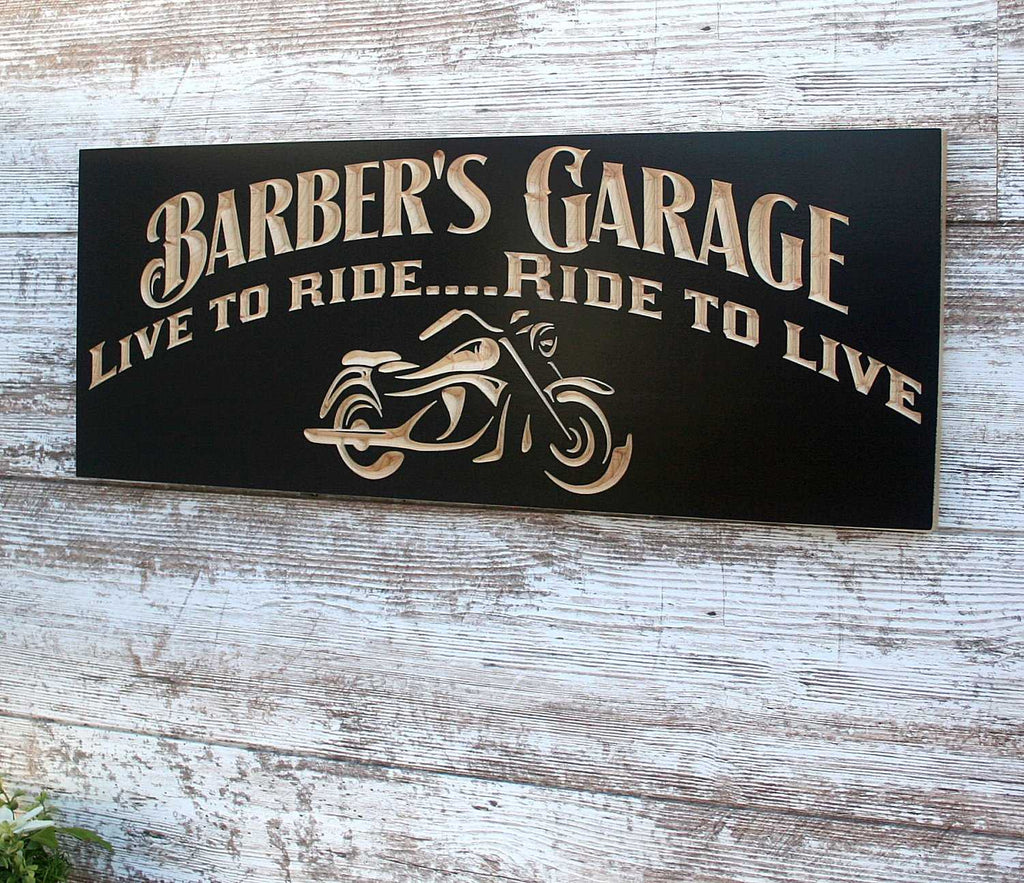 Custom Motorcycle Sign Personalized Garage Signs