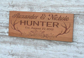 Personalized Date Sign With Antlers